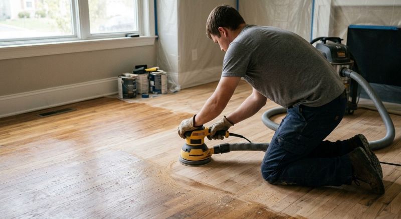 Our team working on Wood Floor Service projects in Sherman, TX