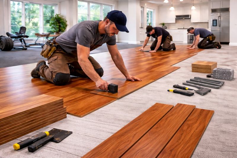 Cherry Floor Installation in Collinsville, TX