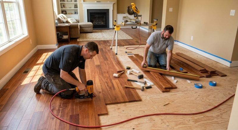 Cherry Floor Installation in Sherman, TX