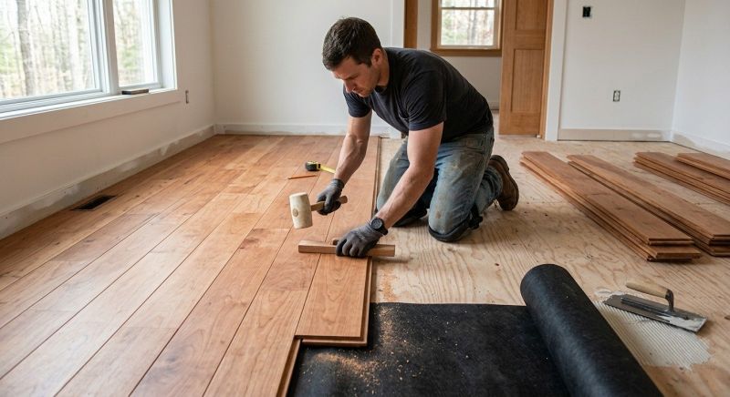 Cherry Floor Installation in Trenton, TX