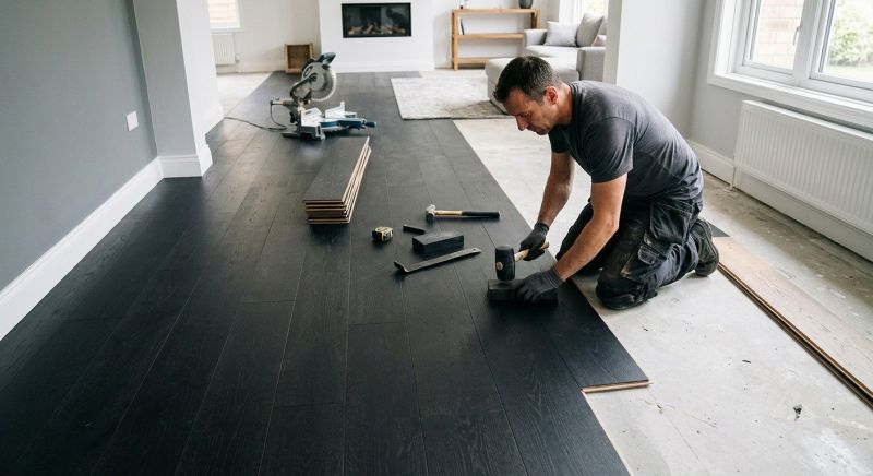 Dark Wood Floor Installation in Sherman, TX
