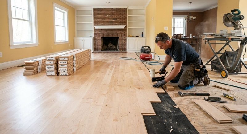 Maple Flooring Installation in Kingston, OK