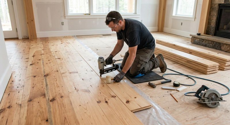 Pine Floor Installation in Sherman, TX