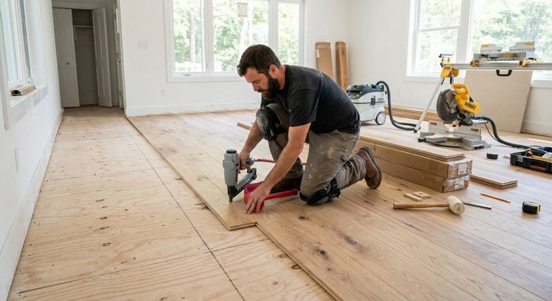 White Oak Floor Installation in Sherman, TX