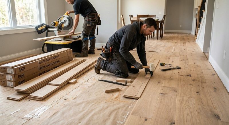 White Oak Floor Installation in Sherman, TX