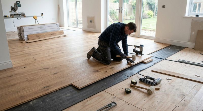 White Oak Floor Installation in Sherman, TX